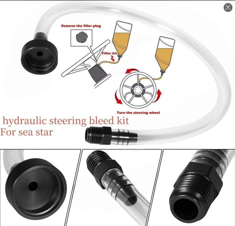 weideke hydraulic steering bleed kit, Hydraulic Steering Filler Bleed Kit Compatible with Seastar, Used for All Outboard Sterndrive Inboard Seastar Hydraulic Helms - Image 3